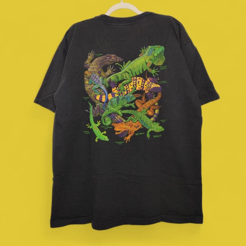Vintage Lizards of World Nature Double Sided Wild Cotton Art Animal Science XL